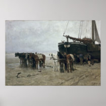 Boat on the Beach at Scheveningen, 1876 Poster