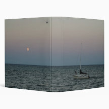 Boat on the Lake at Evening 3 Ring Binder