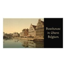 Boathouse in Ghent, Belgium Photo Card Template