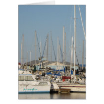 Boats at Dock Greeting Card