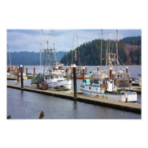 Boats docked at Florence Oregon Marina Photo Print
