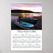Boats Docked at Sunset 2011 yearly wall  calendar