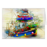 BOATS IN ST. IVES HARBOUR GREETING CARDS