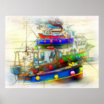 BOATS IN ST. IVES HARBOUR POSTERS