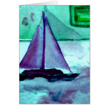 Boats in the Bathtub Sailing Art CricketDiane Greeting Cards