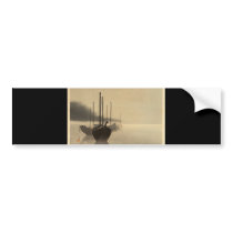 Boats in the Mist by Seitei Watanabe 1851- 1918 Bumper Stickers