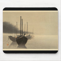 Boats in the Mist by Seitei Watanabe 1851- 1918 Mouse Pad