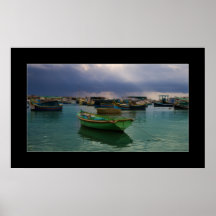 Boats of fishing village Marsaxlokk on Malta Print