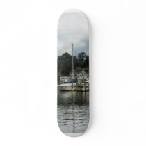 Boats on a Cloudy Day Essex CT Skate Board