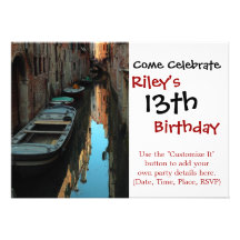 Boats on Canal Water Venice Italy Buildings Card