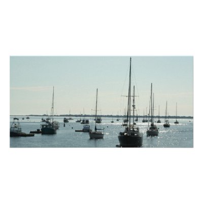 Boats on Diamond Water Customized Photo Card by bluebirdcanflyphotos