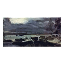 Boats On The River Stour Deadham Church In The Bac Custom Photo Card