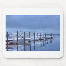 Boats Yachts Lined Up in Harbour HDR Mousepad
