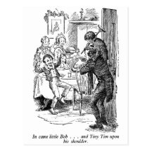 Bob and Tiny Tim (with text) Post Card