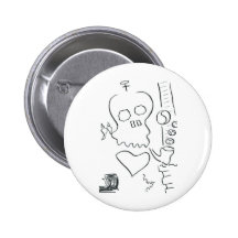 Bob Dobbs Skull Pins