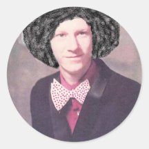 bobby gourley afro round sticker