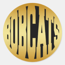 BOBCATS - GOLD TEXT STICKERS