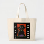 BOBO the BLACK CAT - I'm up to no good!  tote bag