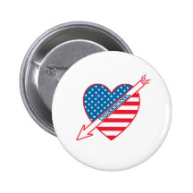 Bocce Ball Patriot Heart Button