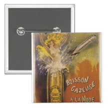 BOCK-ORBEC VINTAGE CHAMPAGNE ART POSTER PINBACK BUTTONS