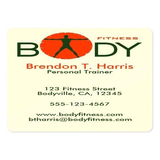 Body Madness Personal Trainer Large Business Cards