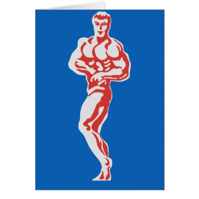 Bodybuilder Greeting Cards by ArgosDesigns