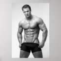 Bodybuilder Showing Abs Poster posters
