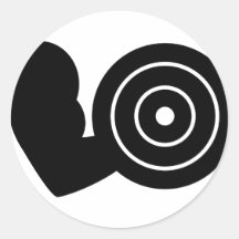 bodybuilding icon round sticker