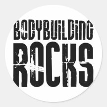 BodyBuilding Rocks Round Stickers