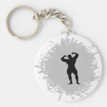 Bodybuilding Scribble Style Key Chain