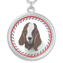 Boer Goat Doe Hooves and Hearts  Necklace