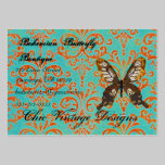 Bohemian Butterfly Boutique Turqoise & Orange Dama business cards