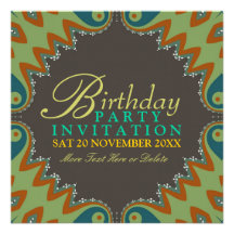 Bohemian Tribal Birthday Party Invitations