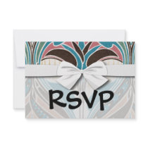 boho art nouveau chic abstract design personalized invite