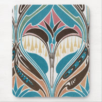 boho art nouveau chic abstract design mouse pad