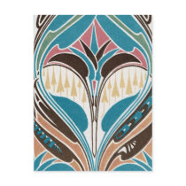 boho art nouveau chic abstract design post card