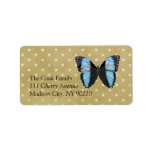 Boho Blue Butterfly Label