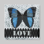 Boho Blue Butterfly Love Art Magnet magnets