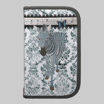 Boho Blue Butterfly & Zebra Grunge Damask  Planner planners