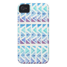 Boho Blue/Purple Funky Triangles Case-Mate iPhone 4 Cases