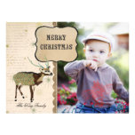 Boho Buck Snowflake Christmas Photo Card