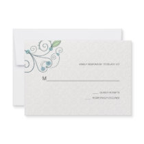 BOHO Chic Garden Wedding Blue RSVP Announcements
