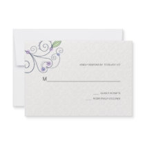 BOHO Chic Garden Wedding Purple RSVP Custom Invitations