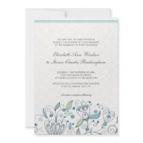 BOHO Chic Whimsical Garden Wedding Blue Personalized Announcements