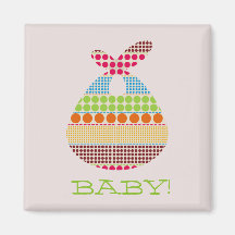 Boho Dots Bundle Neutral Green Baby Shower Magnet