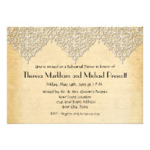 BOHO Faux Burlap n Lace gypsy modern mod style Custom Announcement