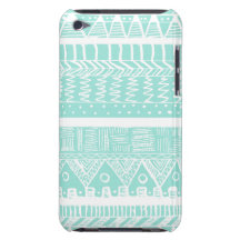 Boho Mint Aztec Barely There iPod Cases