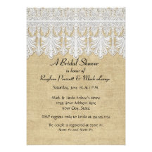 BOHO Printed Burlap n Lace gypsy Modern Mod Style Personalized Announcements