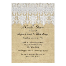BOHO Printed Burlap n Lace gypsy Modern Mod Style Custom Invites