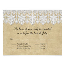 BOHO Printed Burlap n Lace gypsy Modern Mod Style Personalized Invite